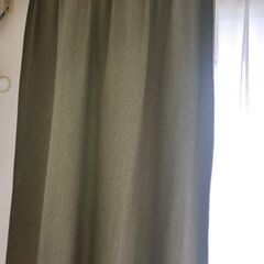 防炎、遮光カーテン　緑色