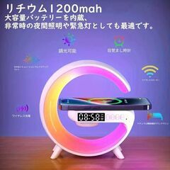ワイヤレス充電器 Bluetoothスピーカー ワイヤレススピーカー ナイトライト 多機能搭載 目覚まし時計 ナイトライト 10色 急速QI充電 光目覚まし時計 ワイヤレス急速充電 15W Bluetooth5.3 1200mAh 多機能 　転売OK　倒産品　まとめ売り　ネット商材　アマゾン引き上げ商品　メルカリ　副業の画像