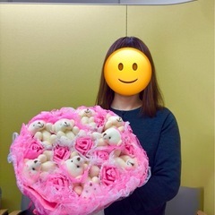 【新品】くま　ブーケ　アレンジメント　人形　　結婚式　誕生日　お祝い　プレゼント　　インテリアの画像