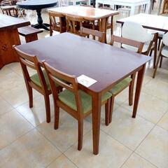 ★ジモティ割あり★  ダイニングセット ブラウン✕グリーン H7...