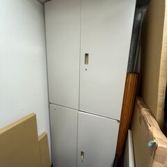 上下書庫　ユニット書庫　キャビネット　両開き　鍵付き