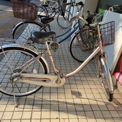 自転車 変則付き シャンパンピンク 26インチの画像