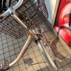 自転車 変則付き シャンパンピンク 26インチの画像