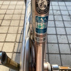 自転車 変則付き シャンパンピンク 26インチの画像