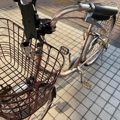 自転車 変則付き シャンパンピンク 26インチの画像