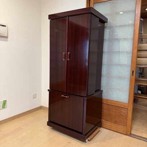 【展示未使用品‼️】高級♪ 電動式厨子扉 照明付き 紫檀調仏壇 コンセント付き♪
