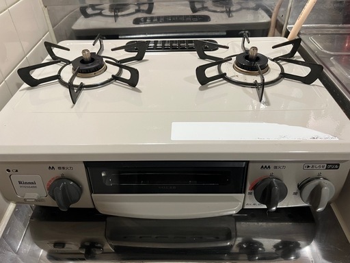 リンナイ ガスコンロ ガステーブル 幅約60cm 片面焼グリル プッシュ点火 右強火力 都市ガス用 ベージュ
