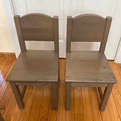 お話し中♪【2セット】IKEA 子ども用 机&椅子 SUNDVIKグレー　イケアの画像
