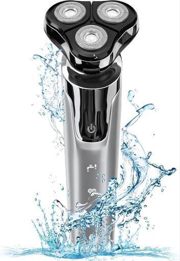 【新品未開封！成約済】2025 最新 電気シェーバ 髭剃り 電動 防水 水洗い お風呂 シルバー 人気 かっこいい