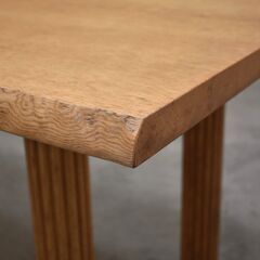 ≪zyt2036ジ≫ CONDE HOUSE/カンディハウス 大型ダイニングテーブル 幅180cm 脚コラム型/カラム 接ぎ板 オーク/ナラ? 殴り加工/耳付? 中古家具/宮城県仙台市 70312-18の画像