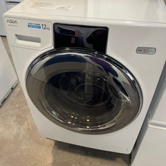 【ジモティー割】AQUA 2022年製 12kg ドラム式洗濯機（ID681）の画像