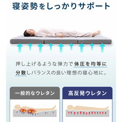 マットレス 折りたたみ 高反発 竹炭入り シングル 3つ折り 厚...