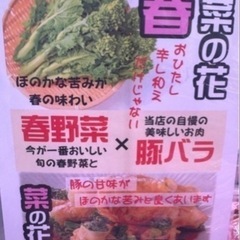 ①野菜　菜の花　春野菜　太め　パスタ　おひたし　スープ　の画像