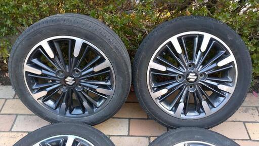 スズキ スペーシアカスタム MK53S 純正15インチアルミホイール＋