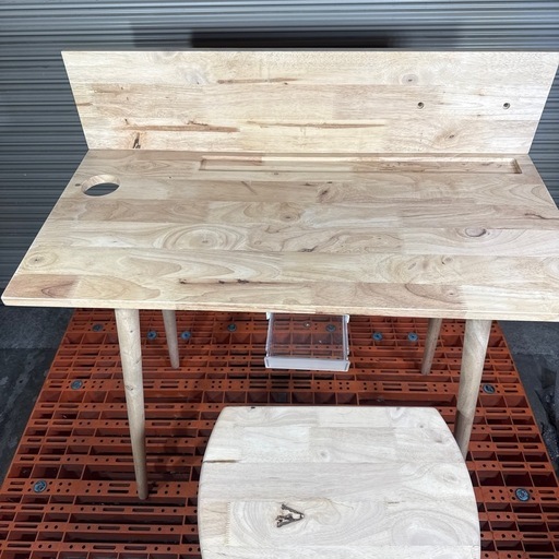 【2点セット】Natural Signature 4747A　デスク 机 チェア セット 木製 デスクセット おしゃれ  椅子付き 一人暮らし 省スペース コンパクト 90cm パソコンデスク 北欧 ナチュラル シンプル デスクセット 天然木 PCデスク 学習机 兼用 天然木　4747A　