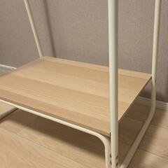 アイリスオーヤマ(IRIS OHYAMA) ハンガーラック ラック付き ボード1枚 幅64×奥行40×高さ150cm ホワイト PI-B1 スタイルハンガーの画像