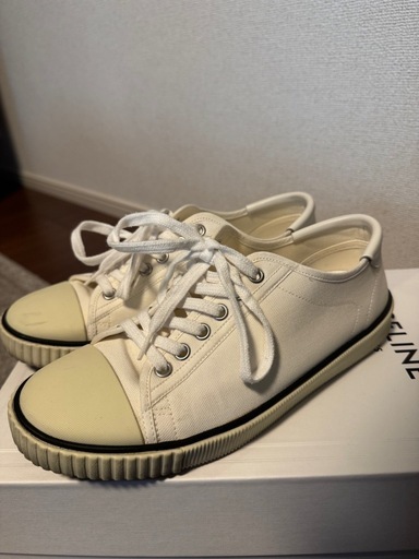 CELINE ローカットスニーカー WHT キャンバス LK1210 24㎝　 スニーカー　セリーヌ　 靴 ホワイト