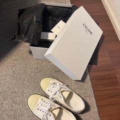 CELINE ローカットスニーカー WHT キャンバス LK1210 24㎝　 スニーカー　セリーヌ　 靴 ホワイトの画像