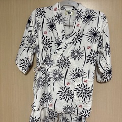 140cm 甚平 花火 ホワイト