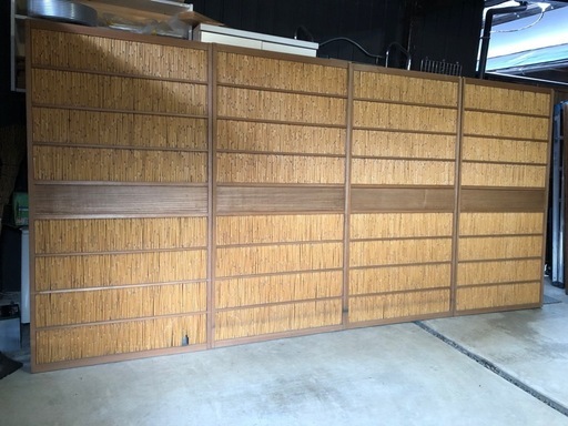 簾戸/引き戸/葦戸/夏戸/夏障子/建具/素戸/古民家/和室/町屋/アンティーク 4枚