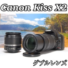 極美品 箱付き スマホ転送OK Canon Kiss X2 ダブ...