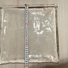 【食器】スクエアガラスプレート　ガラス皿　大皿　2枚セットの画像