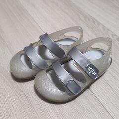 igor シルバーラメ サンダル　14cm