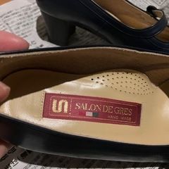 本革高級ストラップパンプス24センチの画像