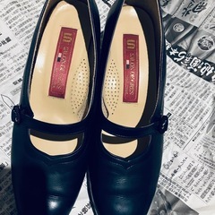 本革高級ストラップパンプス24センチ