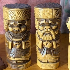 プライスダウン！！北海道　アイヌ　木彫り　人形　民芸品　ニポポ人形！7体セット！！の画像