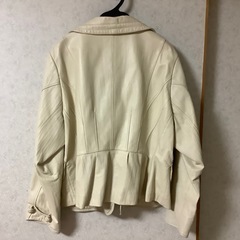 昭和レトロ　羊革　ラムレザー　ジャケット　アイボリー 17Rの画像