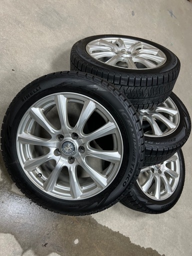 C-HR/エスティマ/ヤリスクロス/ノア/ヴォクシー/プリウスα/クラウン/サイ　スタッドレス　ピレリアイスアシンメトリコ　2016年製造　215/50R17 17×7J  114.3 5H +39