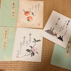 色紙画　風流