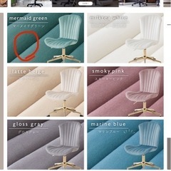 デスクチェア グリーン ベロア SAKODA の画像