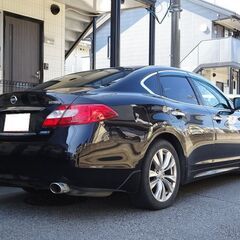 車検満タン フーガハイブリッド レーダークルーズ 自動ブレーキ HDDナビ フルセグTV Bluetooth バックモニター インテリキー 黒本革シート エアシート BOSE HID ETCの画像