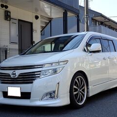 車検満タン エルグランド HDDナビ フルセグTV Bluetooth フリップダウンモニター アラウンビューモニター 両側パワスラ インテリキー サンルーフ フルエアロ 20インチAW HID ETCの画像