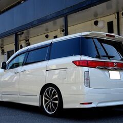 車検満タン エルグランド HDDナビ フルセグTV Bluetooth フリップダウンモニター アラウンビューモニター 両側パワスラ インテリキー サンルーフ フルエアロ 20インチAW HID ETCの画像