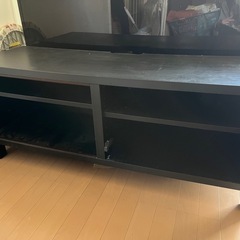 ブラック木製テレビ台　引取り限定の画像