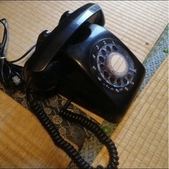 黒電話レトロ電話機の画像
