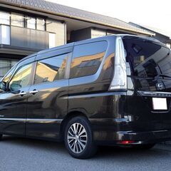 車検満タン セレナハイブリッド 後期 エマージェンシーブレーキ ナビ フルセグTV Bluetooth フリップダウンモニター アラウンドビューモニター 両側パワスラ インテリキー クルコン LEDライト ETCの画像