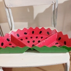 ハワイで購入スイカ🍉模様の大皿　素材は陶器ではありませんが質感は陶器用の皿です。の画像