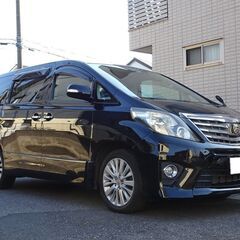 4WD 車検満タン アルファード 後期 ナビ フルセグTV Bluetooth フリップダウンモニター バックモニター 両側パワスラ スマートキー クルコン HID ETC 冬タイヤ付きの画像