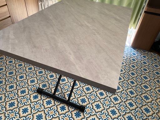 【美品】テーブル 昇降式 ガス圧昇降式テーブル  120×80cm