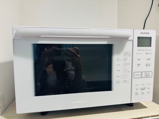 【引渡決定】【美品】電子レンジ オーブンレンジ アイリスオーヤマ ホワイト　MO-F1801