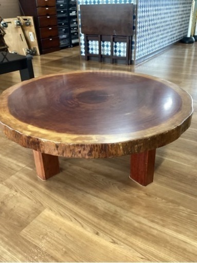 天然木輪切り卓子【町田市再生家具】243553