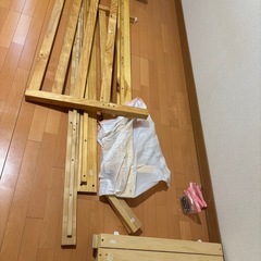 すのこダブルベッドフレームの画像