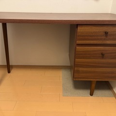 木製テーブル　デスク 勉強机　袖机付きの画像