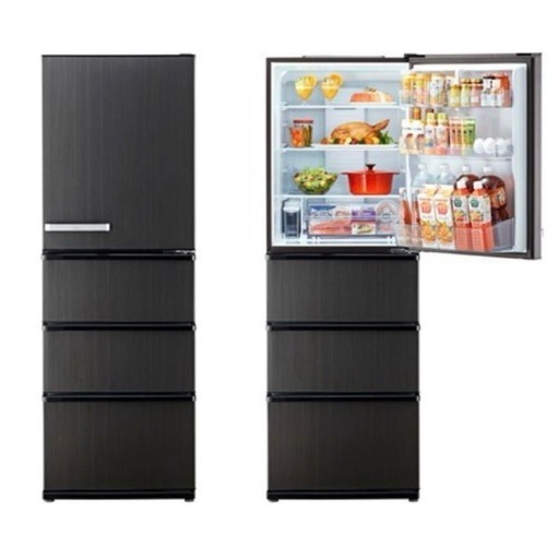 引き取り限定】AQUA 冷蔵庫 AQR-VZ37K ダークグレー 4ドア