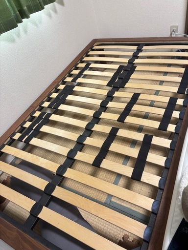 無印良品　セミダブル　木製ベッドフレーム　ウォールナット