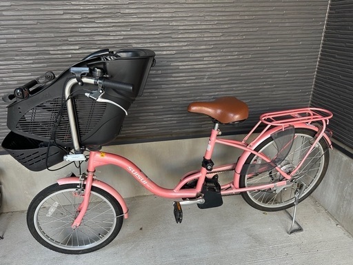【お引き取り3／31まで】非電動自転車 チャイルドシート付き ピンク